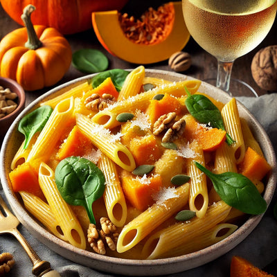 RECEPT I Herfstpasta met butternutpompoen en kip