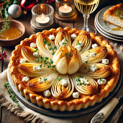 PARTY RECIPE I chicory pie with honey and goat cheese